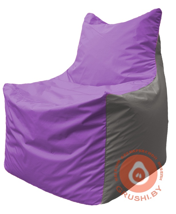 Бескаркасное кресло мешок Фокс Ф 21-106 (сиреневый - светло-серый)