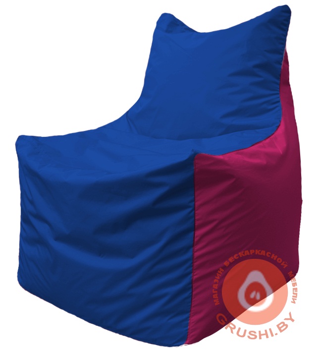 Бескаркасное кресло мешок Фокс Ф 21-116 (василёк - малиновый)