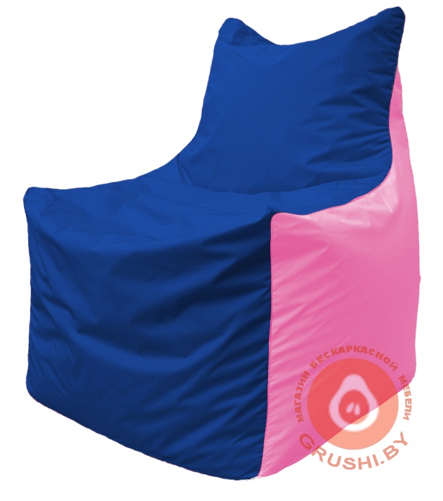 Бескаркасное кресло мешок Фокс Ф 21-120 (василёк - розовый)