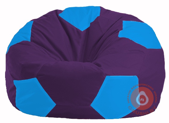 Бескаркасное кресло-мешок Мяч фиолетовый - голубой М 1.1-74