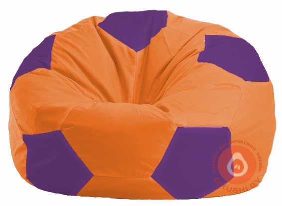 Бескаркасное кресло-мешок Мяч оранжевый - фиолетовый М 1.1-208