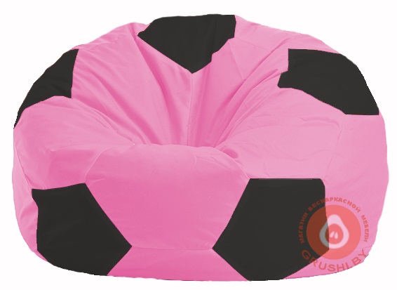 Бескаркасное кресло-мешок Мяч розовый - чёрный М 1.1-188