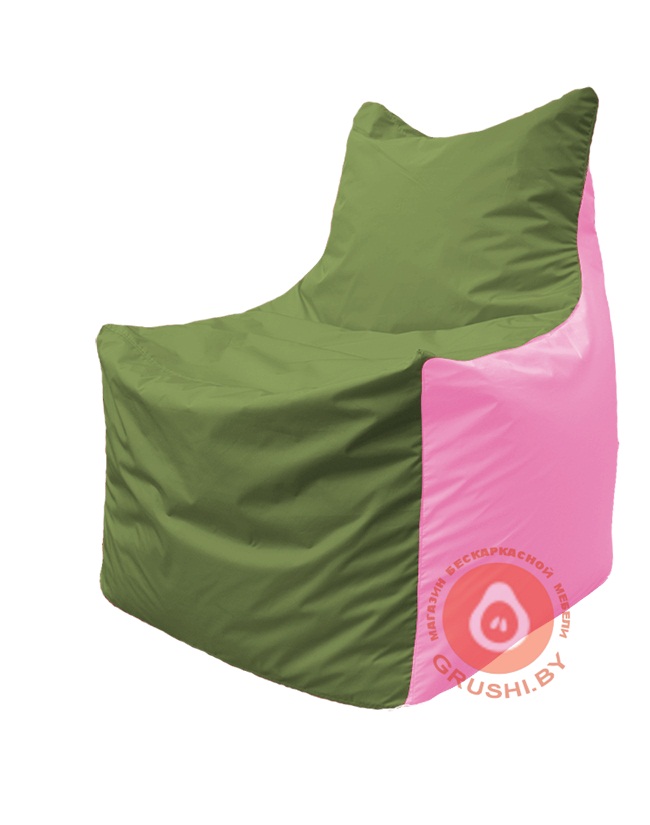Бескаркасное кресло мешок Фокс Ф 21-226 (оливковый - розовый)