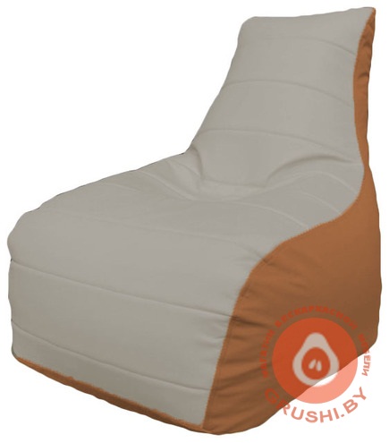 Бескаркасное кресло мешок "Бумеранг" оранжево-белое