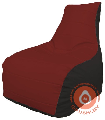 Бескаркасное кресло мешок "Бумеранг" чёрно-красное