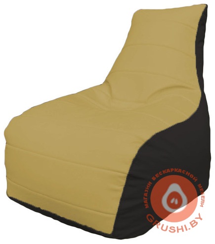 Бескаркасное кресло мешок "Бумеранг" чёрный - охра