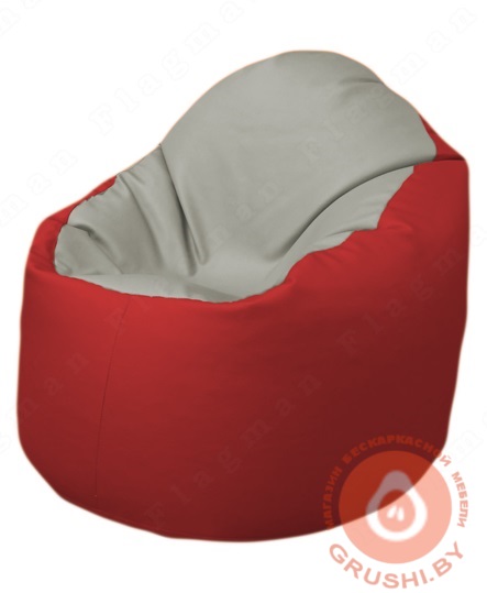 Бескаркасное кресло мешок Bravo Б1.3-F02Т09 (светло-серый, красный)