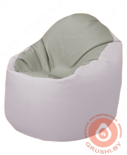 Бескаркасное кресло мешок Bravo Б1.3-F02Т10 (светло-серый, белый)
