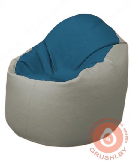 Бескаркасное кресло мешок Bravo Б1.3-F03F02 (синий, светло-серый)