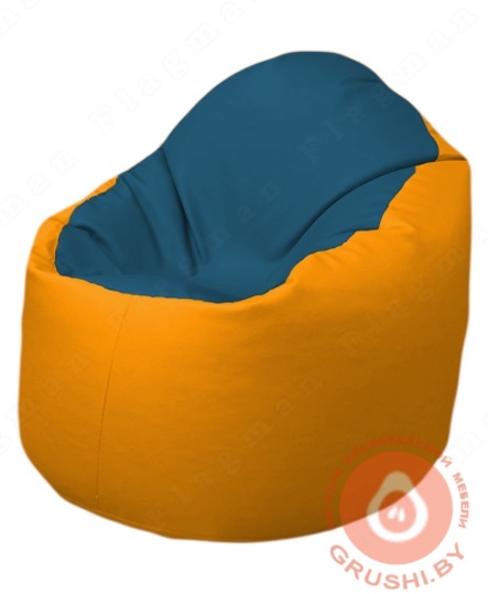Бескаркасное кресло мешок Bravo Б1.3-F03F06 (синий-желтый)