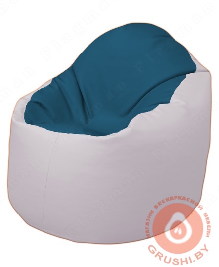 Бескаркасное кресло мешок Bravo Б1.3-F03Т10 (синий-белый)