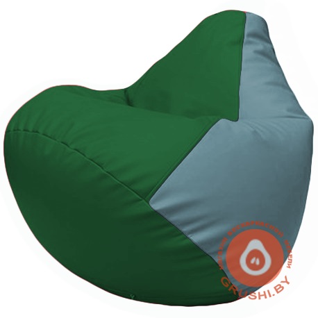 Бескаркасное кресло мешок Груша зелёный, голубой Г2.3-0136