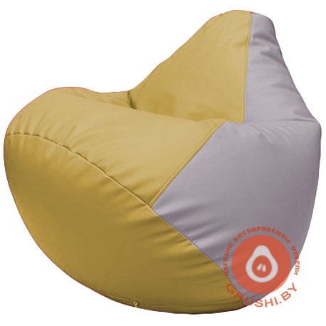Бескаркасное кресло мешок Груша охра, сиреневый Г2.3-0825