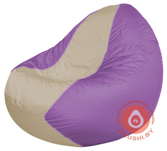 Бескаркасное кресло мешок Classic сиреневое - светло-бежевое К 2,1-108
