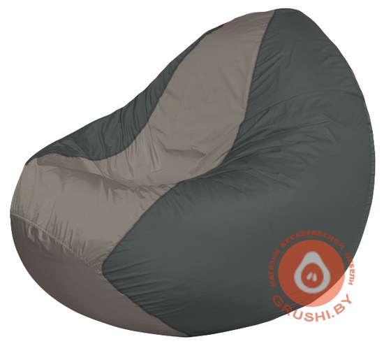 Бескаркасное кресло мешок Classic тёмно-серый - светло-серый К 2,1-115