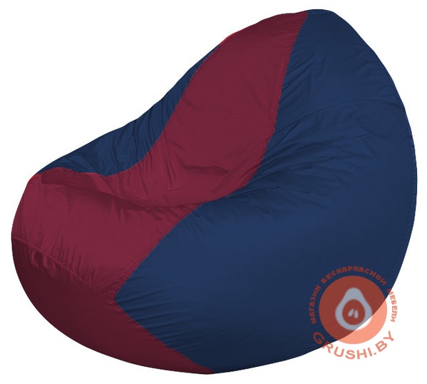 Бескаркасное кресло мешок Classic тёмно-синий - бордовый К 2,1-119