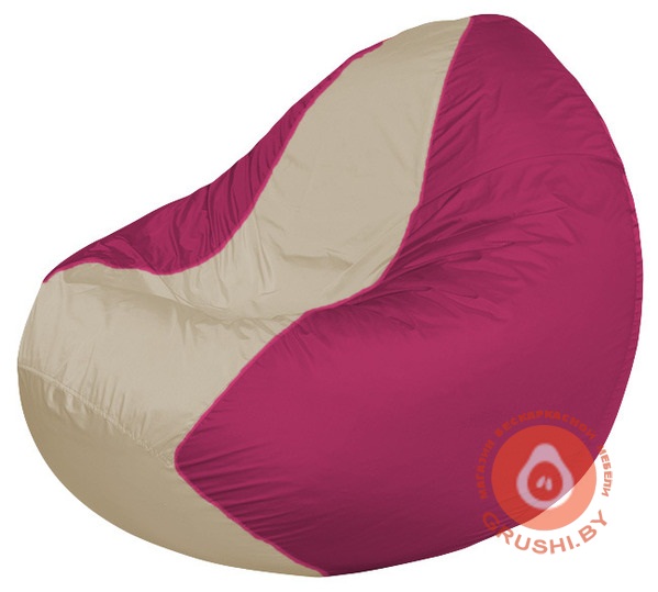 Бескаркасное кресло мешок Classic фуксия - светло-бежевый К 2,1-123