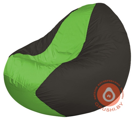 Бескаркасное кресло мешок Classic чёрно-салатовое К 2,1-129