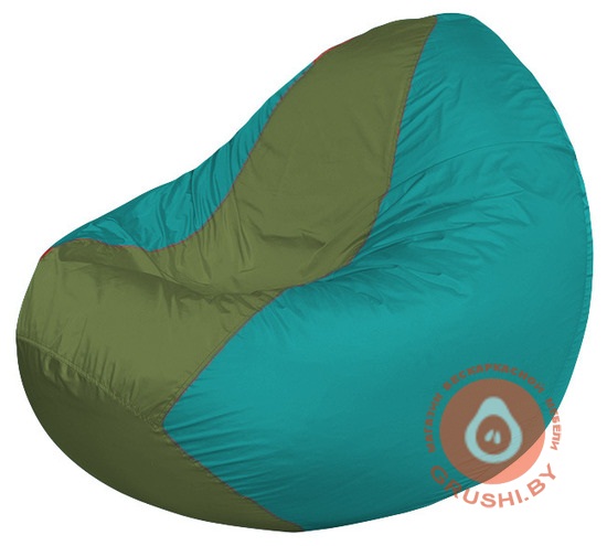 Бескаркасное кресло мешок Classic бирюзово-оливковое К 2,1-146