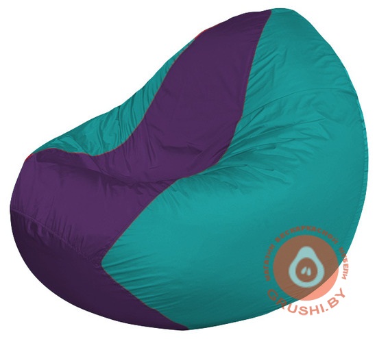 Бескаркасное кресло мешок Classic бирюзово-фиолетовое К 2,1-148