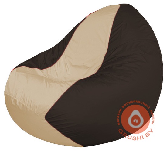 Бескаркасное кресло мешок Classic коричнево - светло-бежевое К 2,1-152