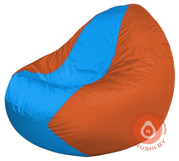 Бескаркасное кресло мешок Classic оранжево-голубое К 2,1-156
