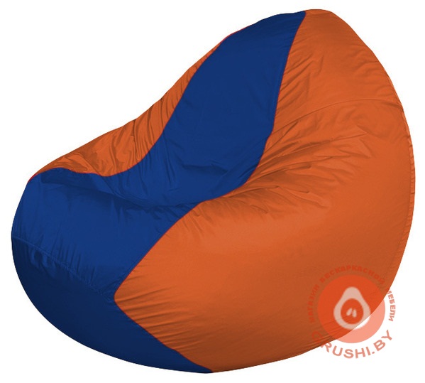 Бескаркасное кресло мешок Classic оранжево-синее К 2,1-157