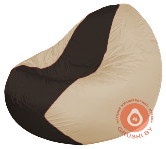 Бескаркасное кресло мешок Classic светло-бежевый - коричневый К 2,1-191