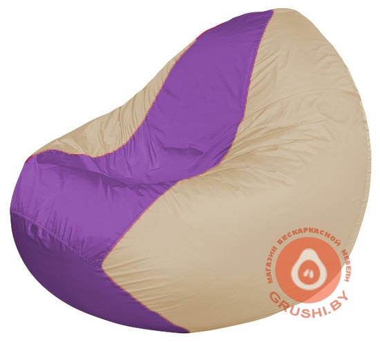 Бескаркасное кресло мешок Classic светло-бежевый - сиреневый К 2,1-193