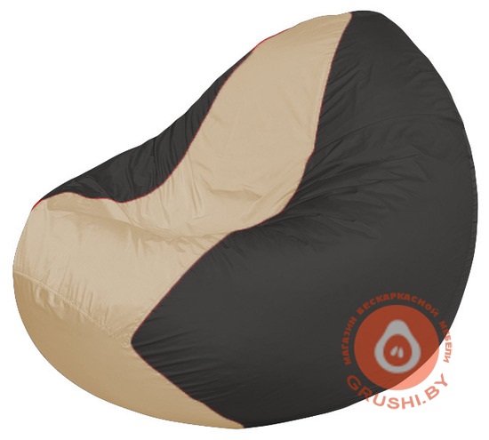 Бескаркасное кресло мешок Classic тёмно-серый - светло-бежевый К 2,1-225