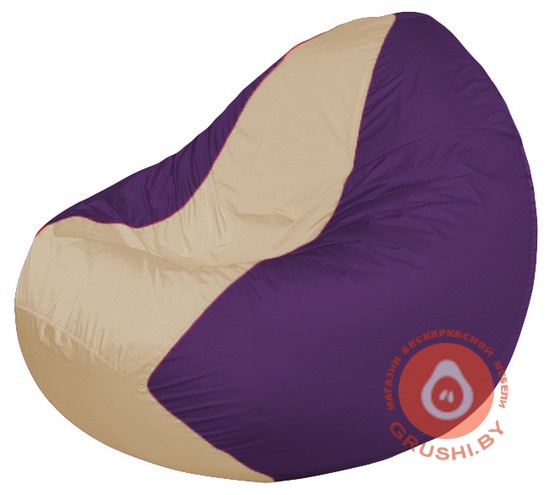 Бескаркасное кресло мешок Classic фиолетово-бежевое К 2,1-235