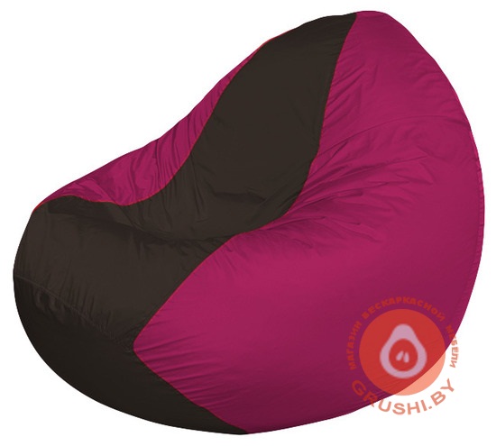 Бескаркасное кресло мешок Classic фуксия - коричневый К 2,1-238