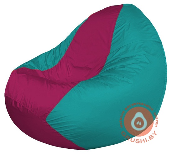 Бескаркасное кресло мешок Classic бирюза - фуксия К 2,1-245