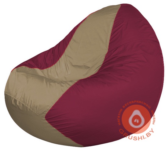 Бескаркасное кресло мешок Classic бордово-бежевое К 2,1-246