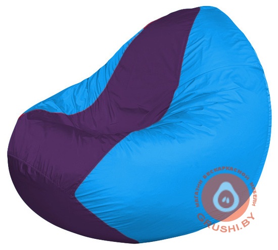 Бескаркасное кресло мешок Classic голубой - фиолетовый К 2,1-253
