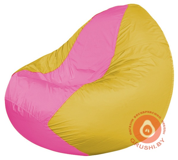Бескаркасное кресло мешок Classic жёлто-розовое К 2,1-258