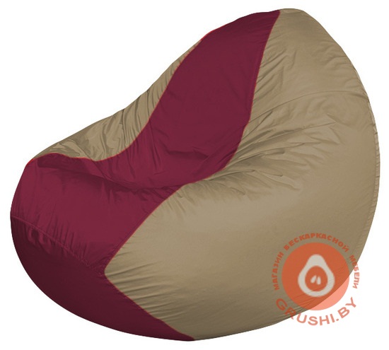 Бескаркасное кресло мешок Classic бежево-бордовое К 2,1-32