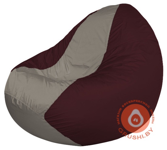 Бескаркасное кресло мешок Classic бордовый - светло-серый К 2,1-43