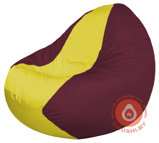 Бескаркасное кресло мешок Classic бордово-жёлтое К 2,1-44