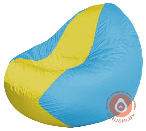 Бескаркасное кресло мешок Classic голубой - жёлтый К 2,1-52
