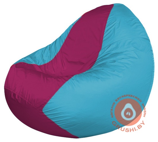 Бескаркасное кресло мешок Classic голубой - фуксия К 2,1-55