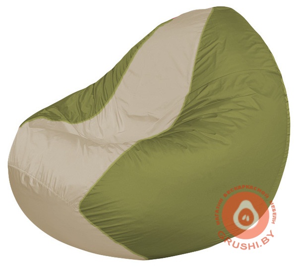 Бескаркасное кресло мешок Classic оливковый - светло-бежевый К 2,1-70