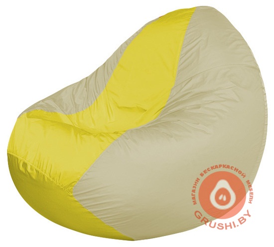 Бескаркасное кресло мешок Classic светло-бежевый - жёлтый К 2,1-81
