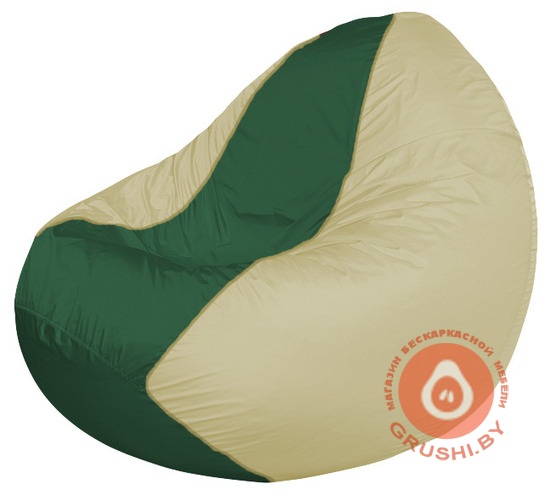 Бескаркасное кресло мешок Classic светло-бежевый - зелёный К 2,1-82