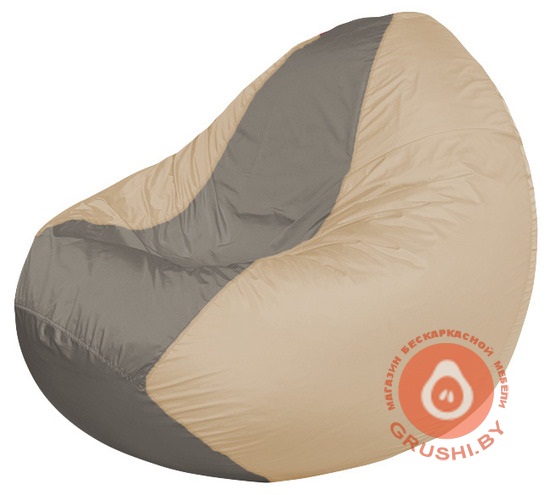 Бескаркасное кресло мешок Classic светло-бежевый - светло-серый К 2,1-87