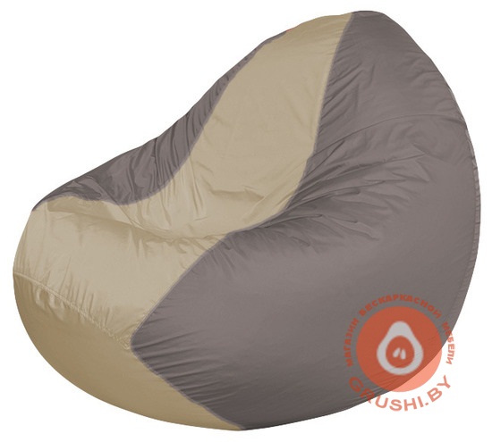 Бескаркасное кресло мешок Classic светло-серый - светло-бежевый К 2,1-90