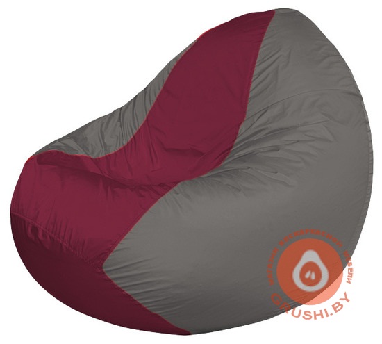 Бескаркасное кресло мешок Classic светло-серый - бордовый К 2,1-91