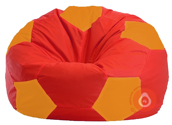 Бескаркасное кресло-мешок Мяч красно - оранжевое 1.1-176