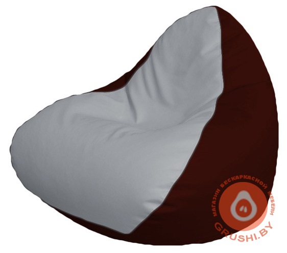 Бескаркасное кресло мешок Relax бело-бордовое P 2,3-63