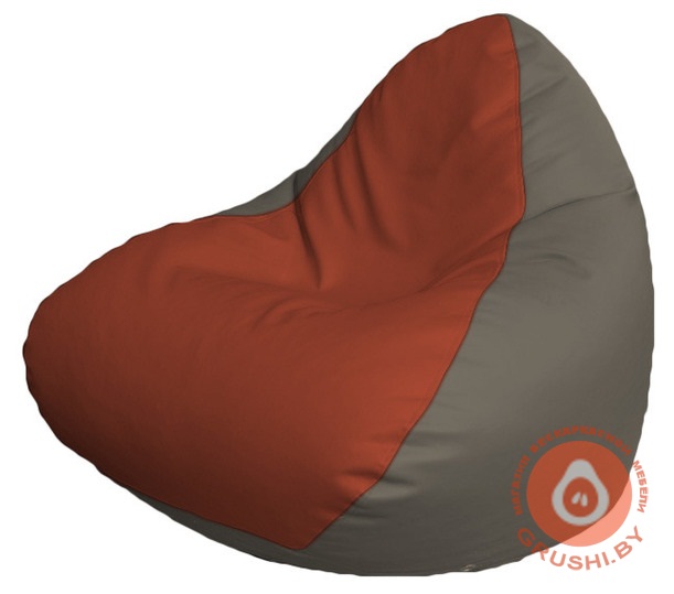 Бескаркасное кресло мешок Relax красно-серое P 2,3-76